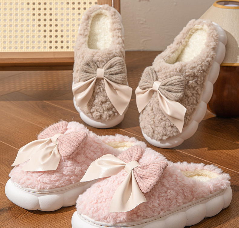 Chaussons chauds en peluche à plateforme pour femmes detail 5
