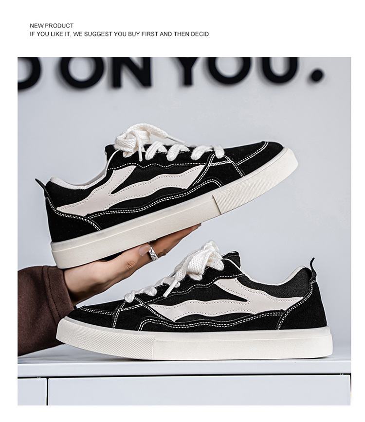 Men's Colorblock Lace-Up Casual Skate Shoes detail 13
