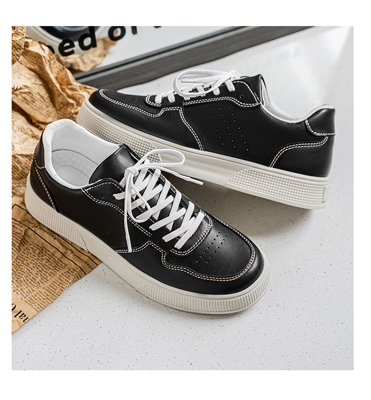 Men's Breathable PU Leather Lace-Up Casual Shoes detail 13
