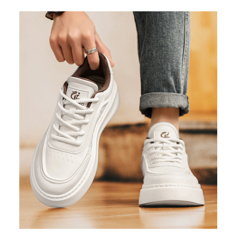 Herren Plateau-Freizeitschuhe zum Schnüren detail 6