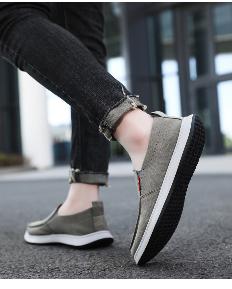 Men's Breathable Canvas Slip-On Casual Shoes detail 9