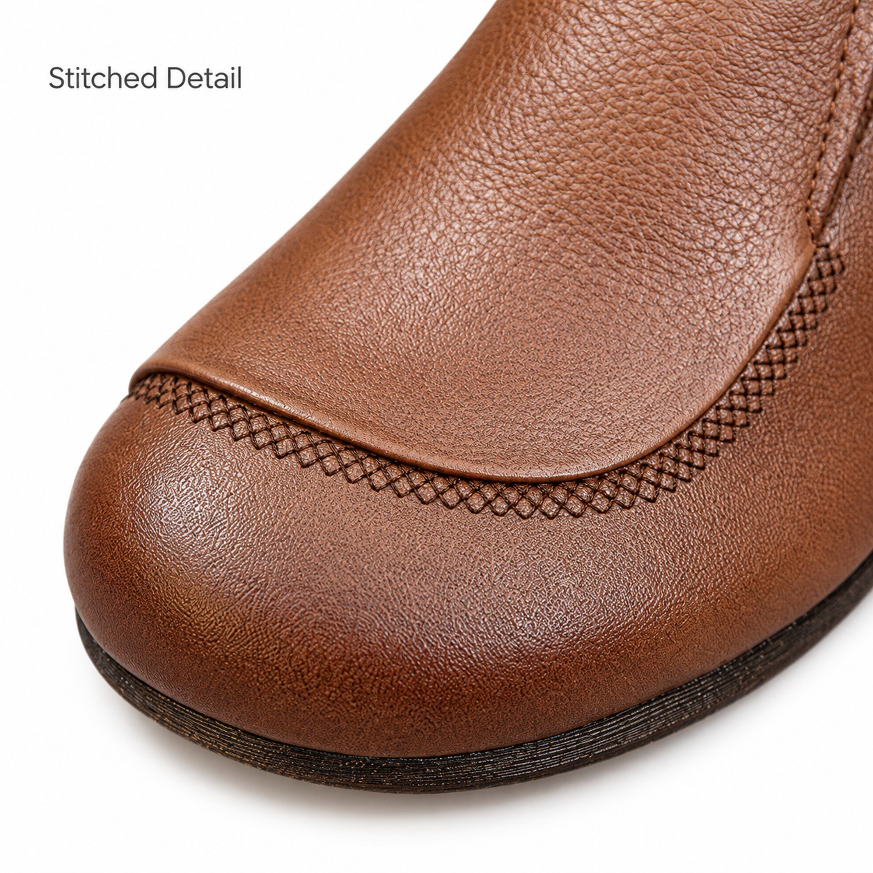 Women's Full-Grain Leather Moc-Toe Slip-On Flats detail 2