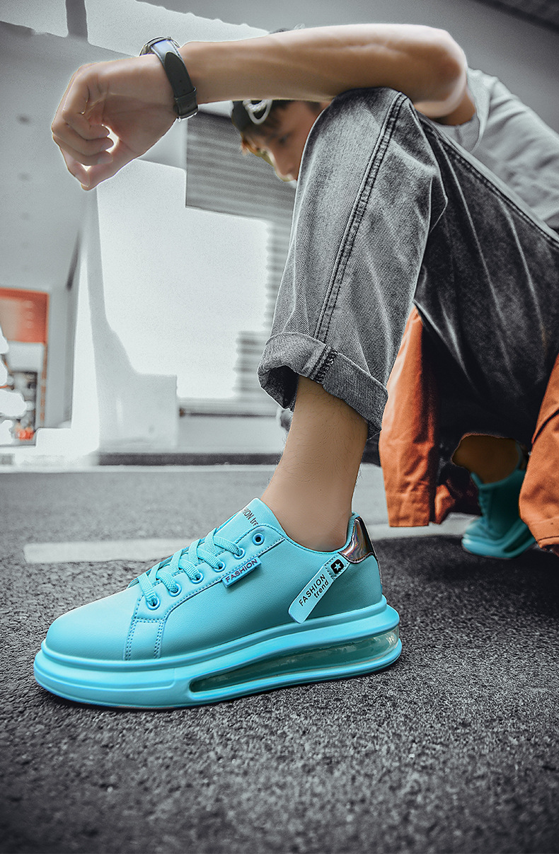 Gedämpfte Plateau-Freizeitschuhe für Herren mit Schnürung detail 7
