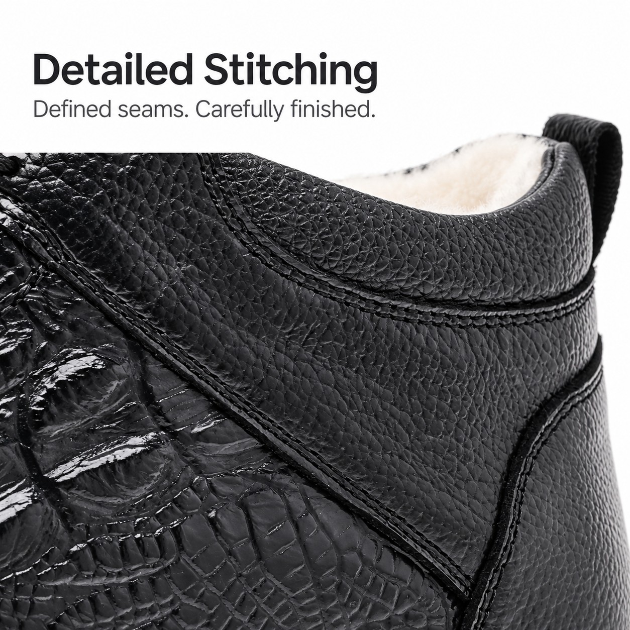 Men's Full-Grain Leather Lug-Sole Lace-Up Boots detail 3