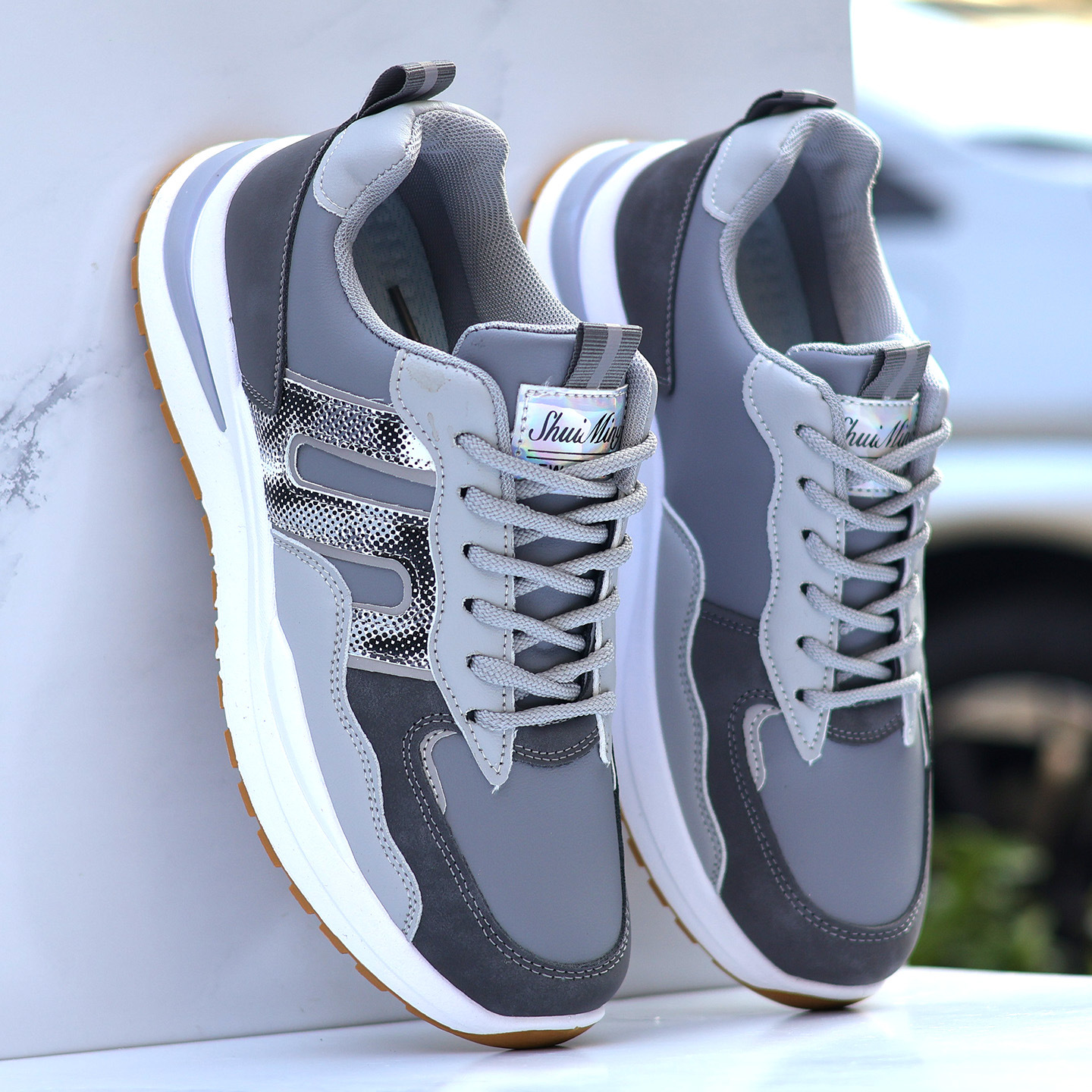 Chaussures casual à lacets et semelle amortissante pour homme detail 2