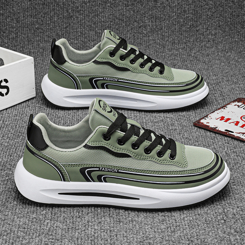 Sneakers casual da uomo traspiranti in mesh con lacci 4