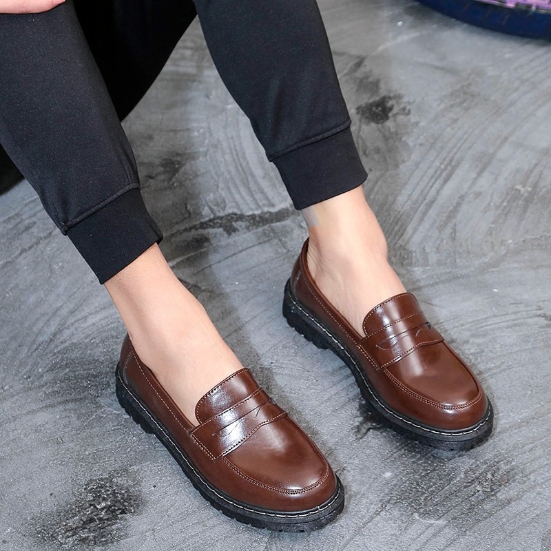 Unisex Vintage Slip-On PU Leather Casual Loafers 5