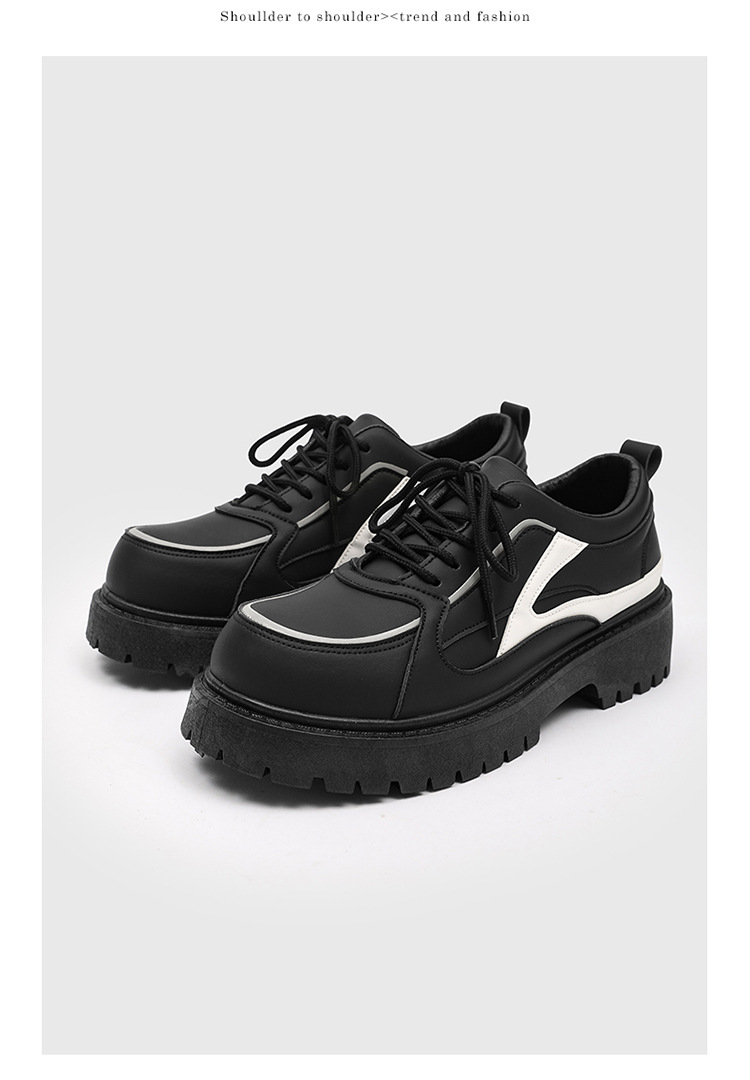 Chunky Plateau-Freizeitschuhe für Herren mit Schnürung aus PU-Leder detail 11