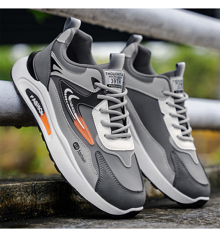 Baskets casual à plateforme et lacets pour homme avec amorti colorblock detail 9