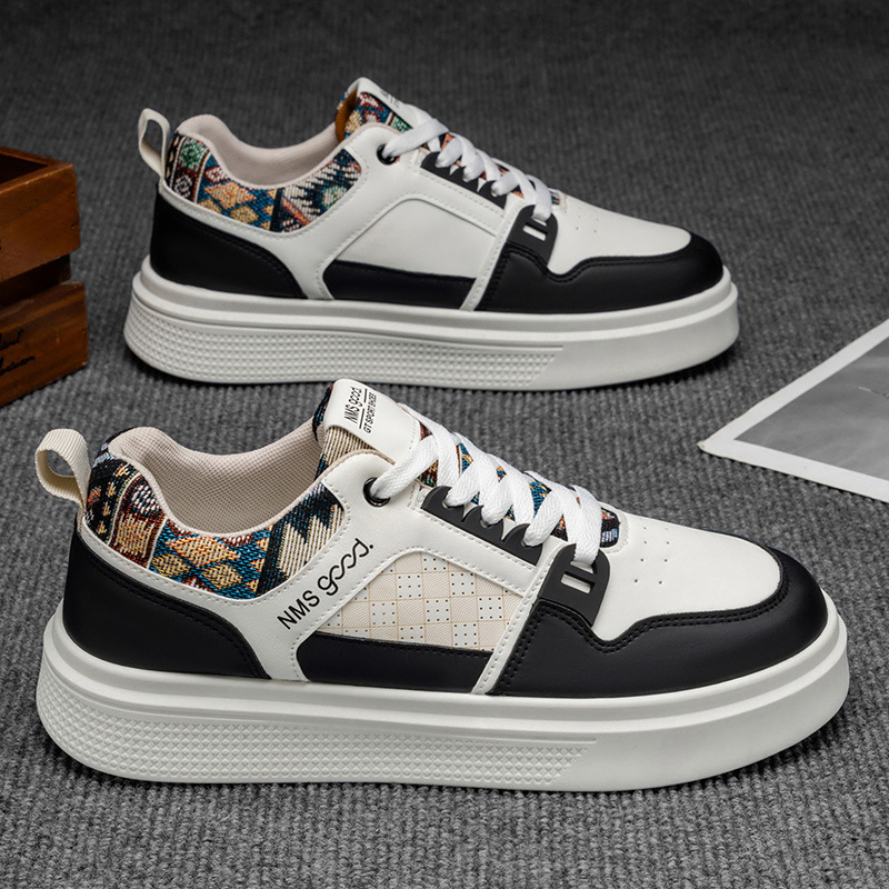 Baskets casual à plateforme et lacets pour hommes style color-block 5