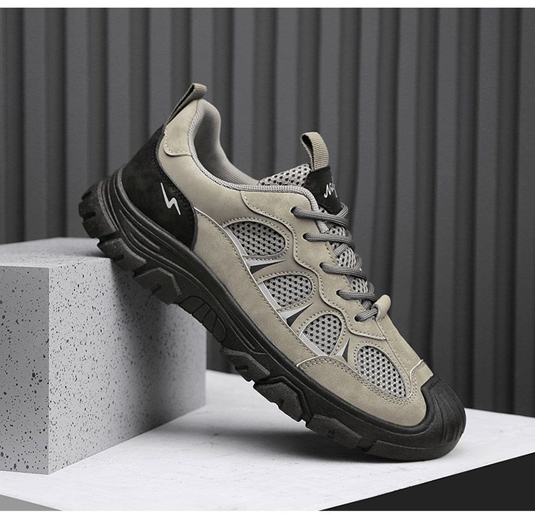 Zapatos casuales de exterior para hombre con malla transpirable y cordones detail 9