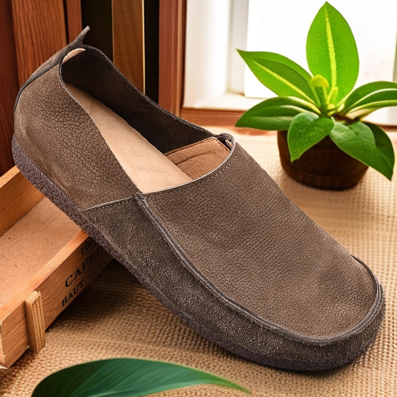 Herren Freizeitschuhe aus echtem Leder zum Hineinschlüpfen detail 5