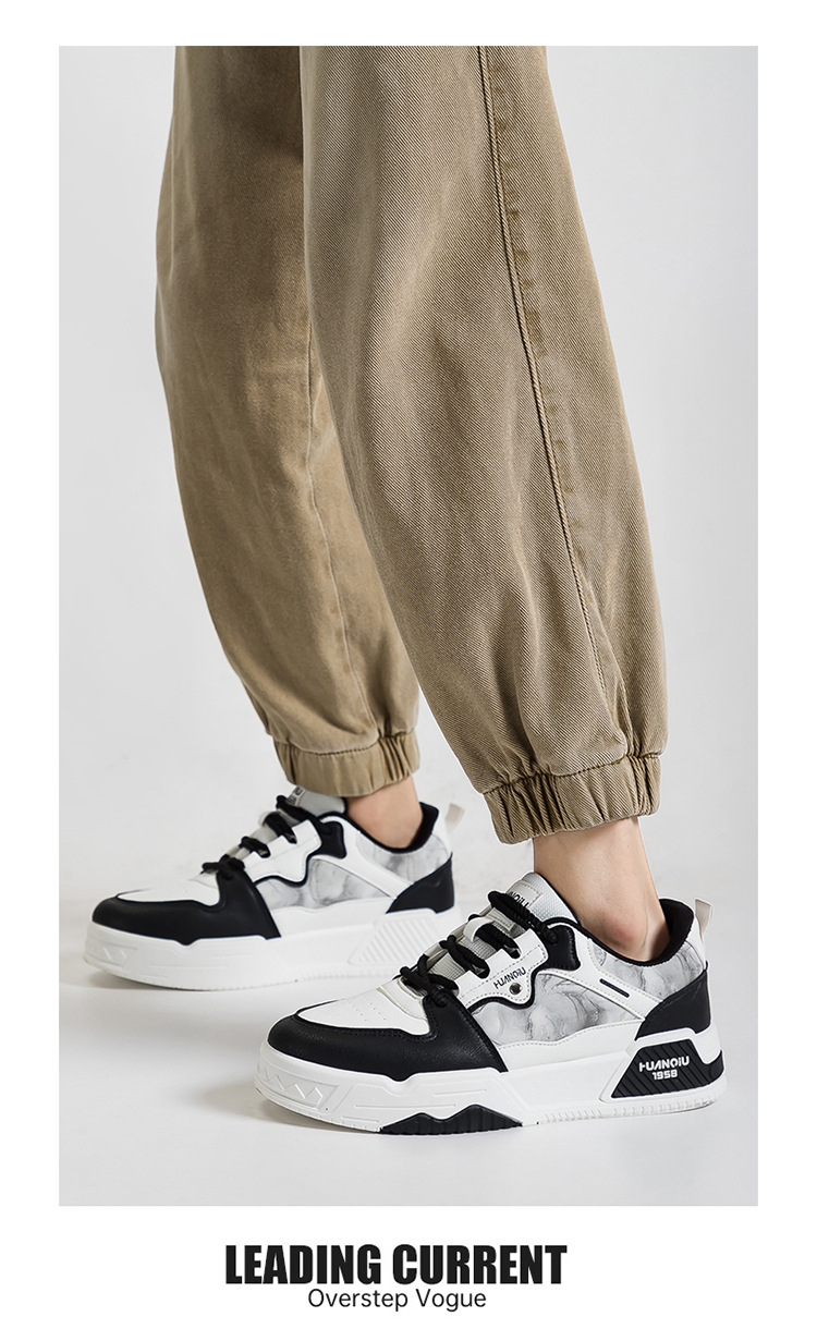 Men's Colorblock Lace-Up Casual Platform Sneakers detail 3