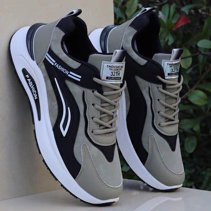 Men's Colorblock Cushioned Lace-Up Casual Sneakers 4