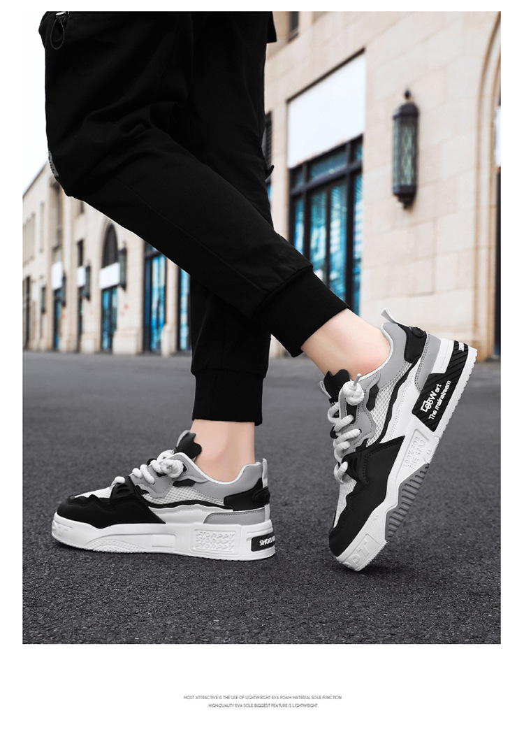 Men's Breathable Colorblock Lace-Up Casual Shoes detail 14