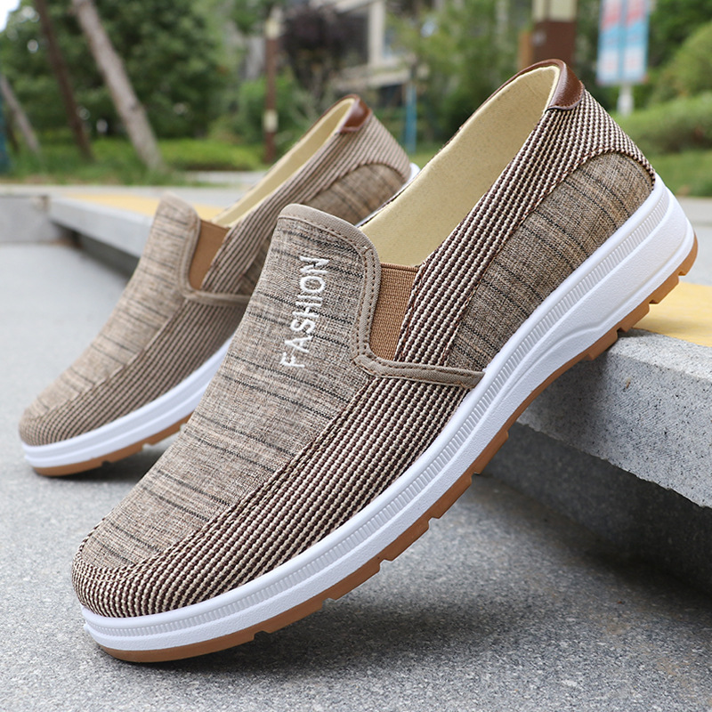 Atmungsaktive Canvas-Slip-On-Freizeitschuhe für Herren detail 1