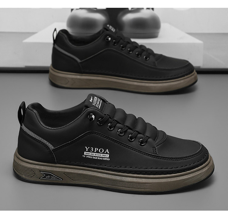Klassische Herren-Freizeitschuhe mit Schnürung aus PU-Leder, Low-Top detail 11