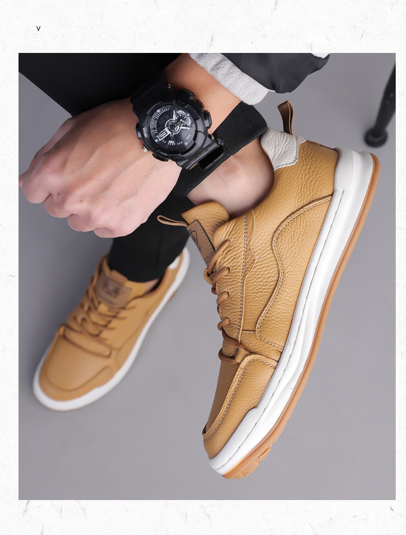 Men's Leather Lace-Up Casual Shoes detail 18