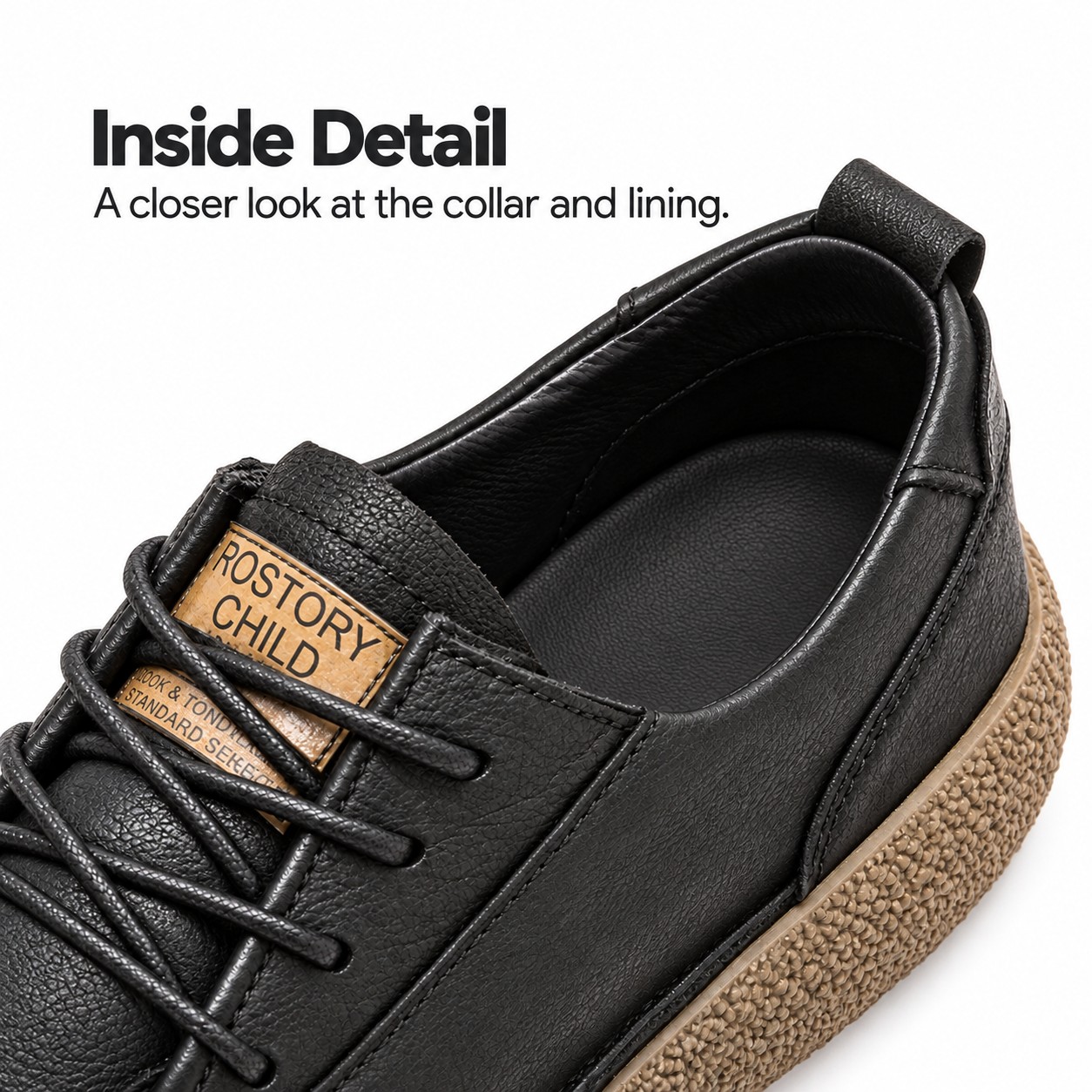 Men's Full-Grain Leather Chunky-Sole Lace-Up Casual Shoes detail 3