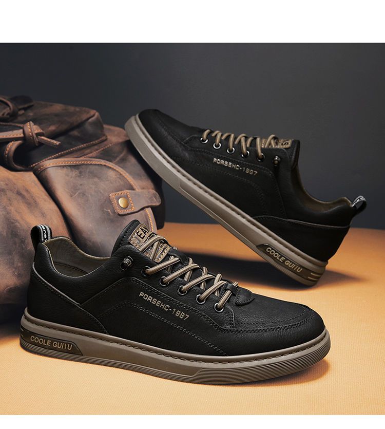 Men's PU Leather Lace-Up Casual Shoes detail 9