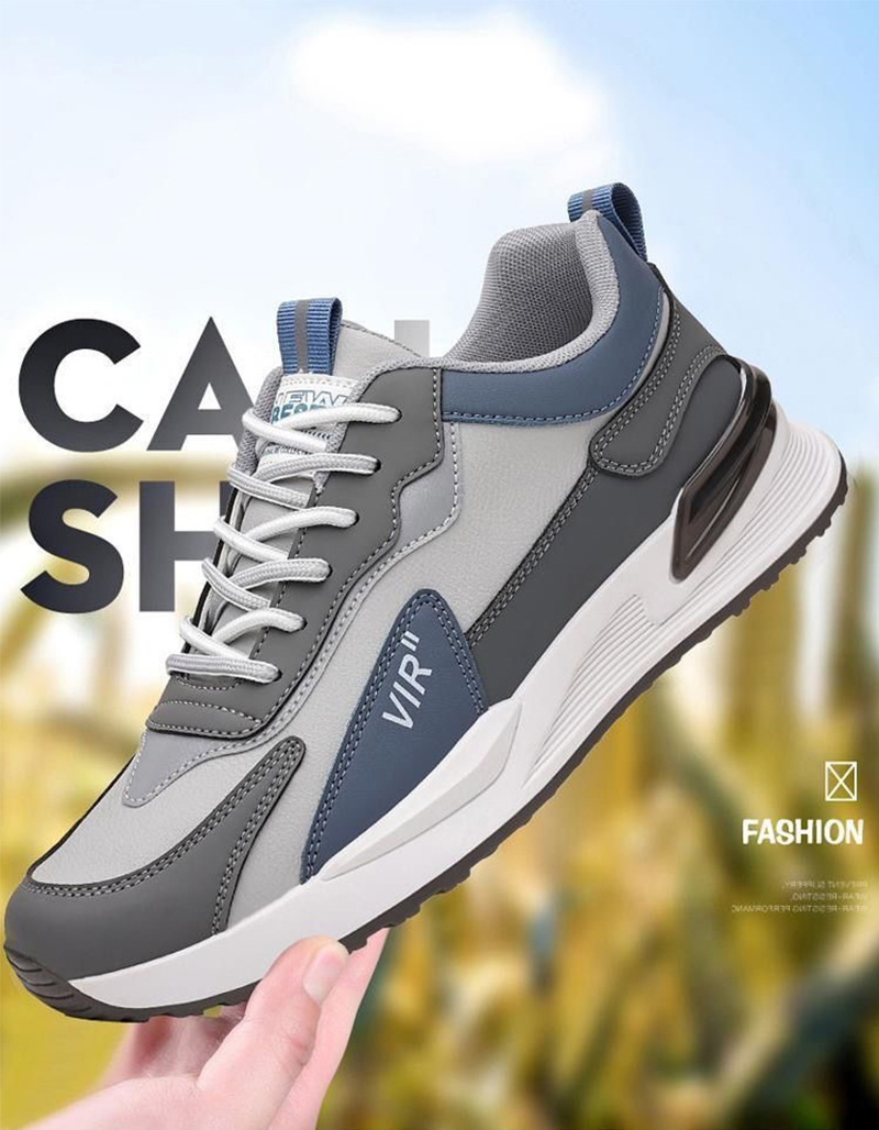 Zapatos casuales de hombre transpirables con cordones estilo color block detail 1