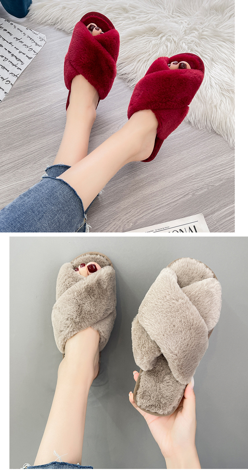 Pantuflas de felpa suaves para mujer con puntera abierta detail 2