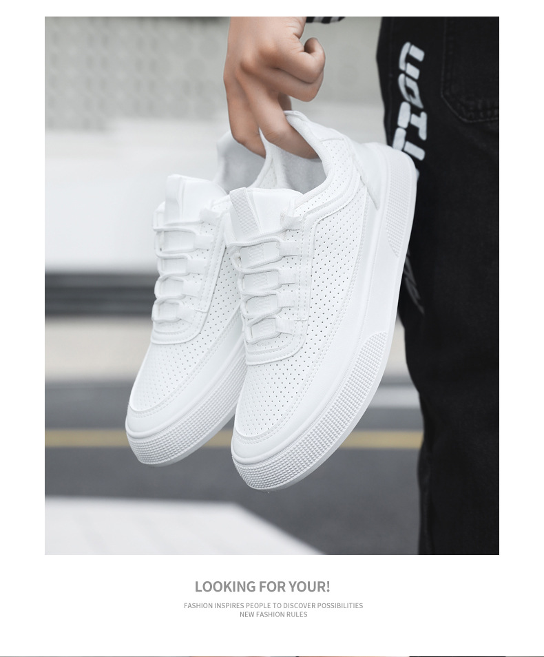 Men's Breathable Perforated Lace-Up Casual Shoes detail 8