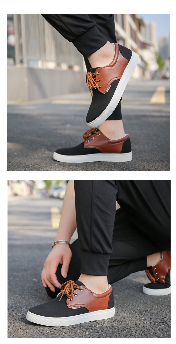 Men's Breathable Canvas Colorblock Casual Shoes detail 7