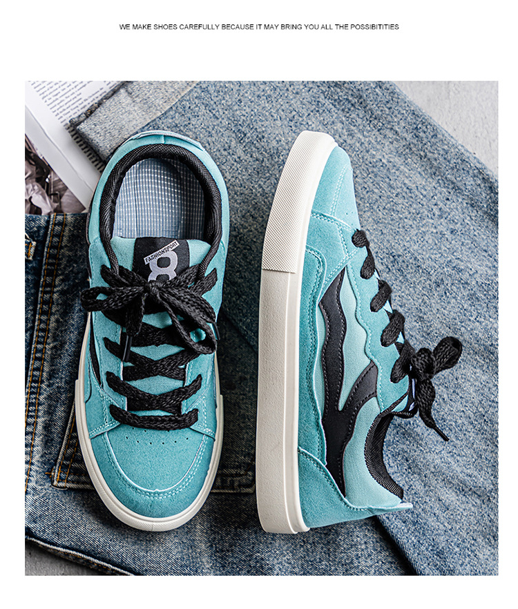 Men's Colorblock Lace-Up Casual Skate Shoes detail 8