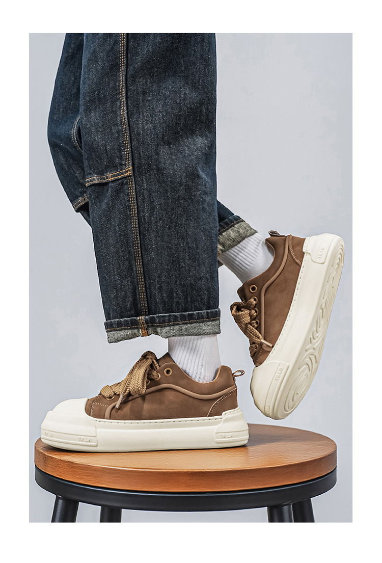 Men's Platform Lace-Up Chunky Casual Shoes detail 5