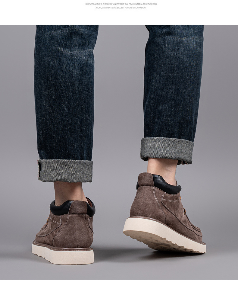 Men's Suede Lace-Up Moc Toe Casual Shoes detail 15