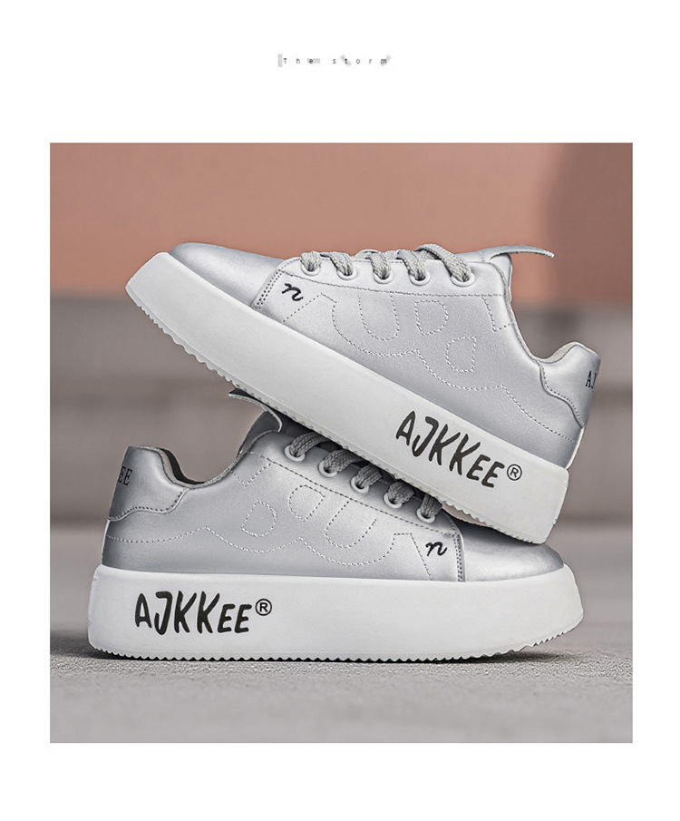 Unisex Plateau Freizeitschuhe zum Schnüren mit Erhöhung detail 12