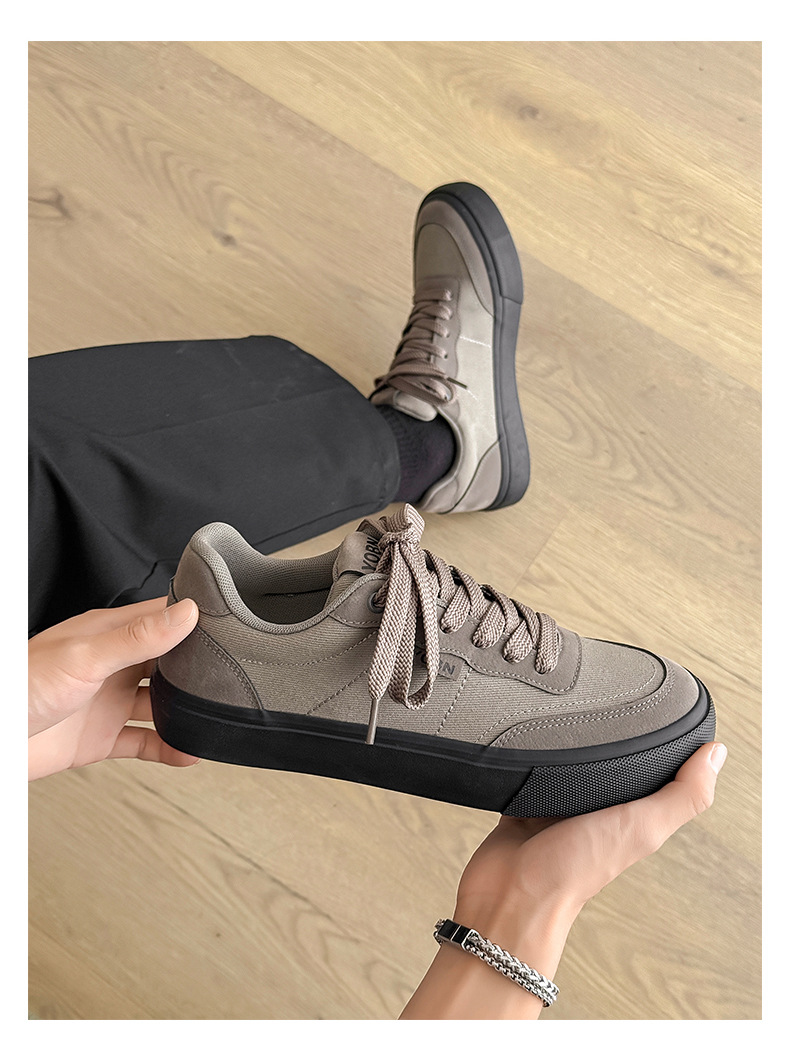 Men's Breathable Canvas Lace-Up Casual Shoes detail 4
