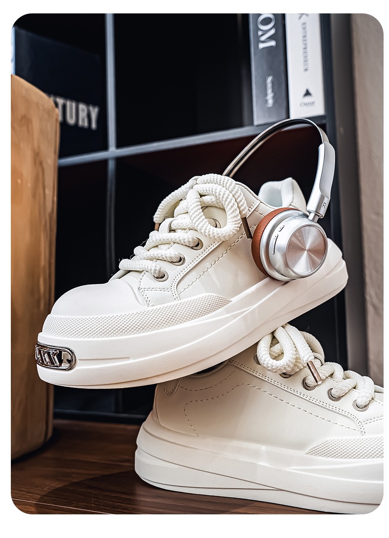Gedämpfte Plateau-Freizeitschuhe für Herren mit Schnürung detail 11