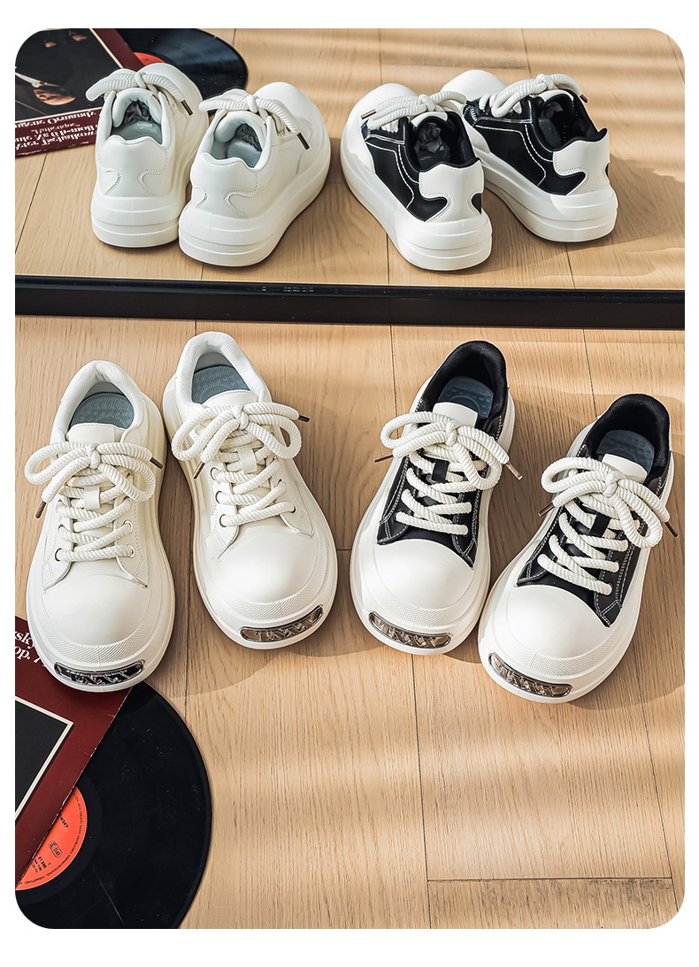 Gedämpfte Plateau-Freizeitschuhe für Herren mit Schnürung detail 18
