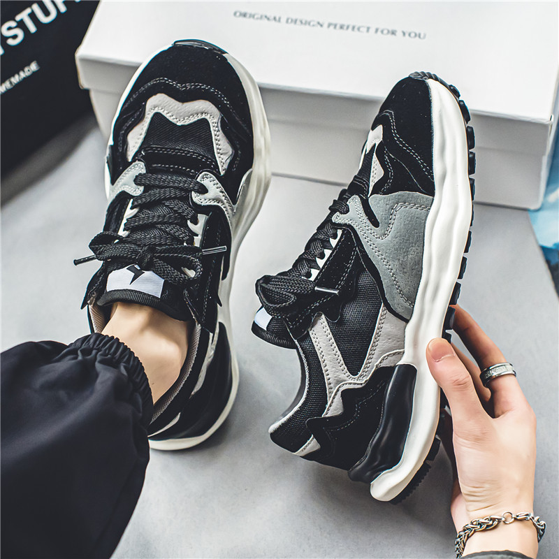 Chaussures casual pour homme respirantes à lacets style color-block 4