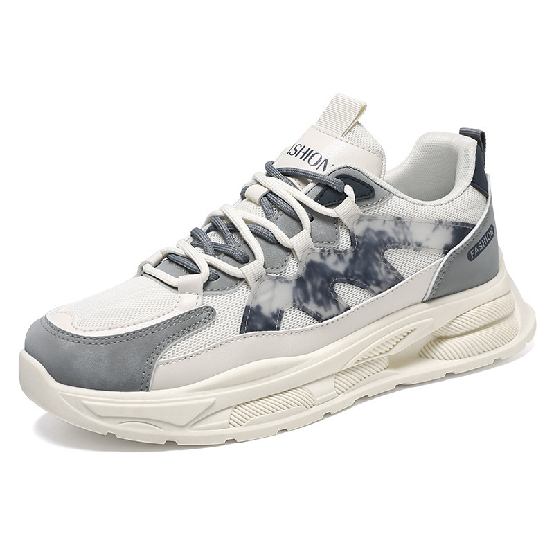 Sneakers casual da uomo traspiranti con plateau e motivo color block 6