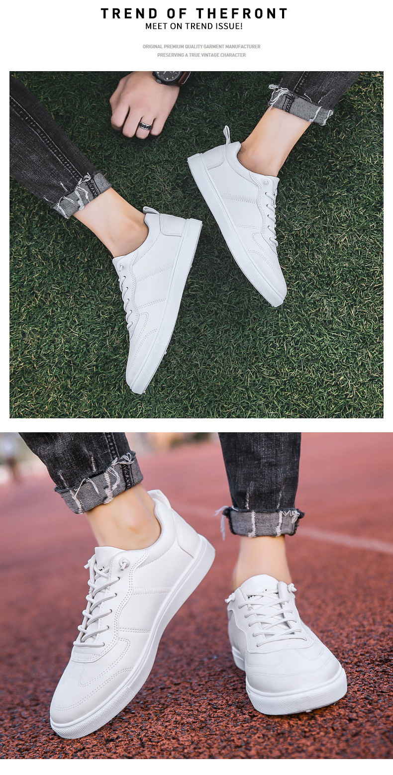 Men's Lightweight PU Leather Lace-Up Casual Shoes detail 5