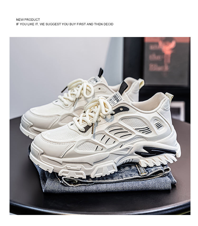 Atmungsaktive Herren-Freizeitschuhe mit Plateausohle und Schnürung detail 5