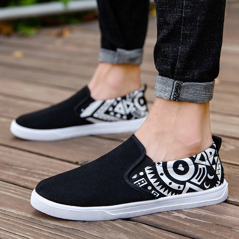 Men's Lightweight Breathable Ethnic Print Canvas Casual Shoes detail 12