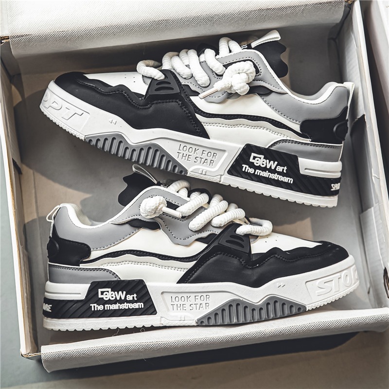 Sneakers casual unisex stringate con plateau ammortizzato colorblock 5