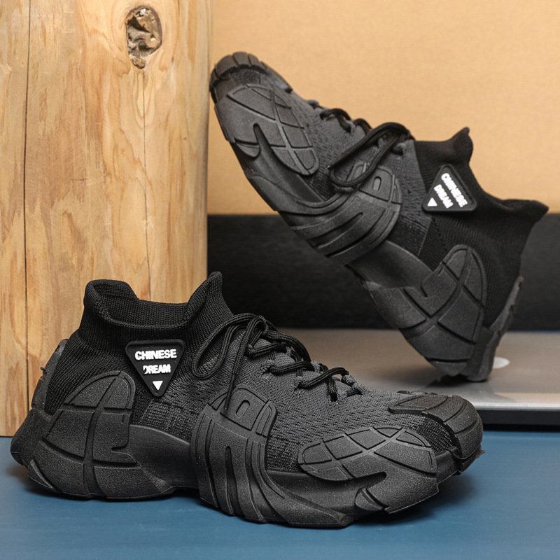 Men's Breathable Knit Platform Chunky Sneakers 4