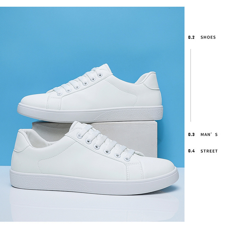 Minimalistische PU-Leder Freizeitschuhe für Herren zum Schnüren detail 7