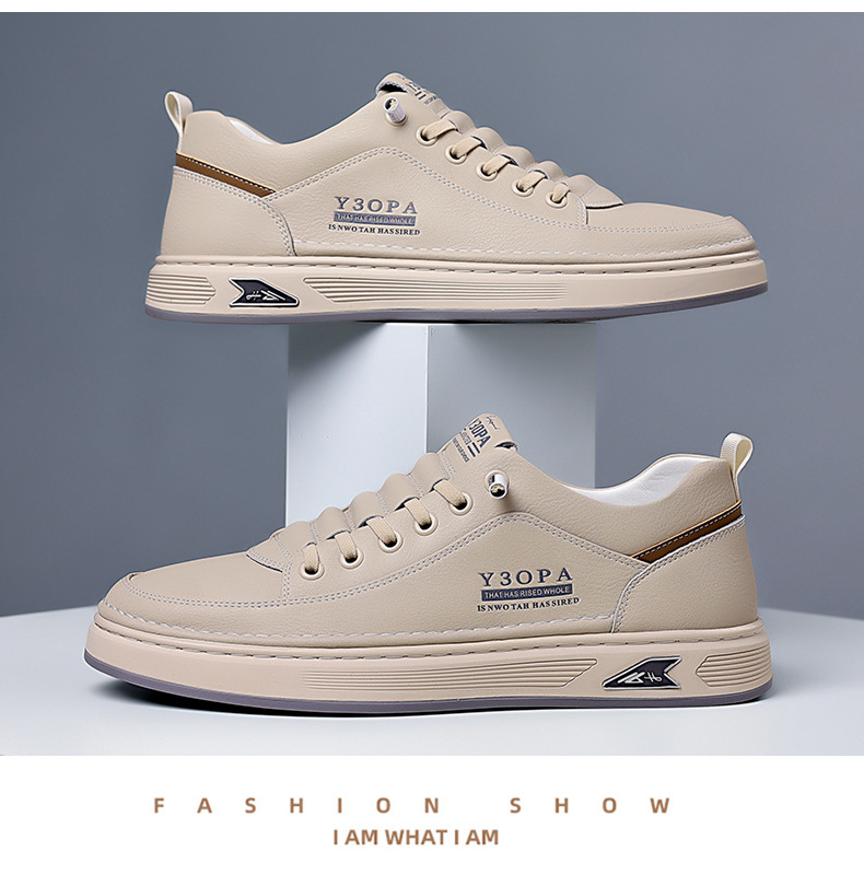 Rutschfeste Schnür-Freizeitschuhe aus Leder für Herren detail 9