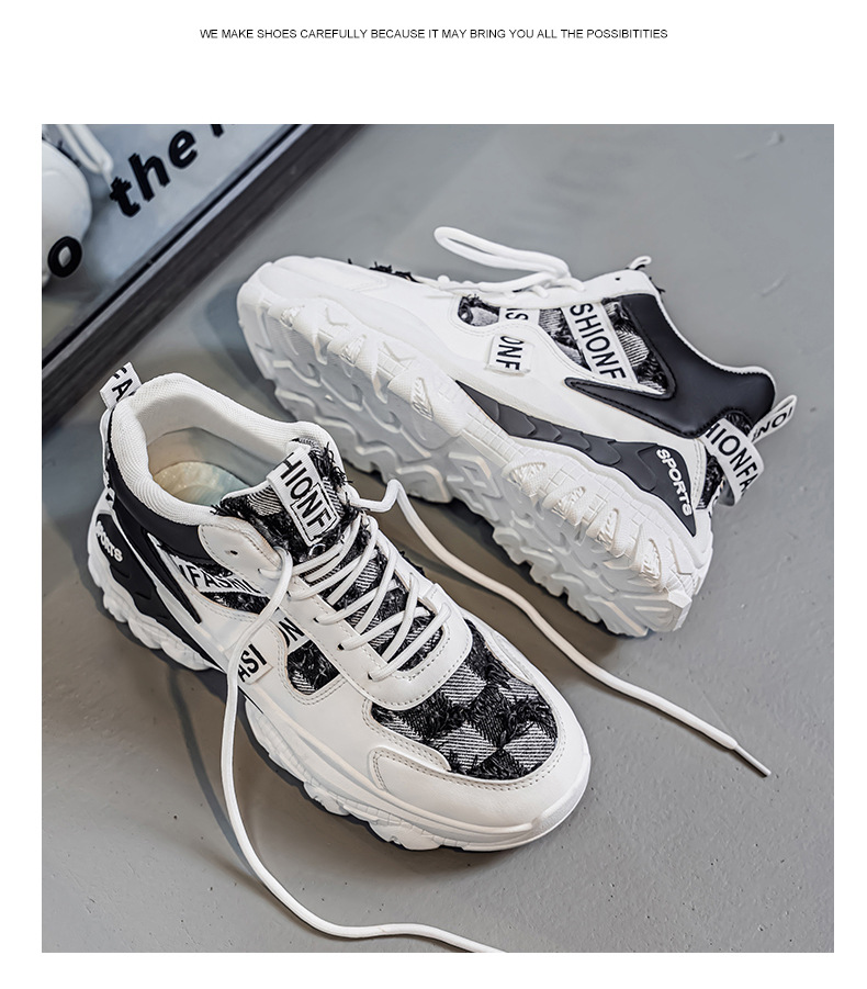 Men's Chunky Platform Lace-Up Casual Sneakers detail 14