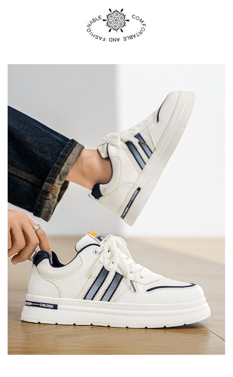 Lage plateau sneakers voor heren met vetersluiting detail 4