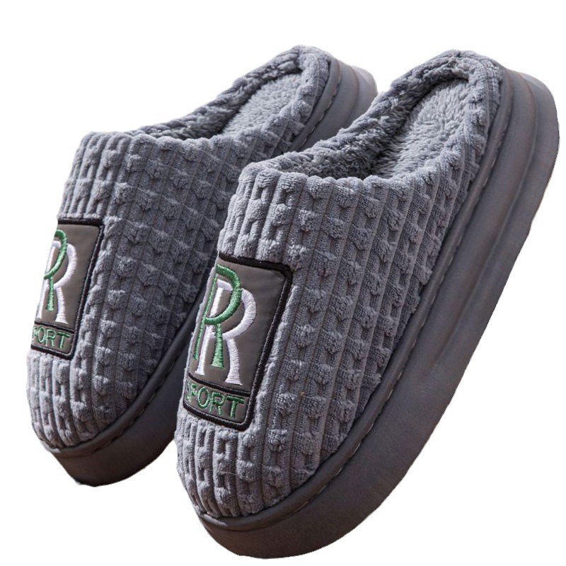Unisex Warm Plush Lining Thick Sole Slip-On Slippers 6