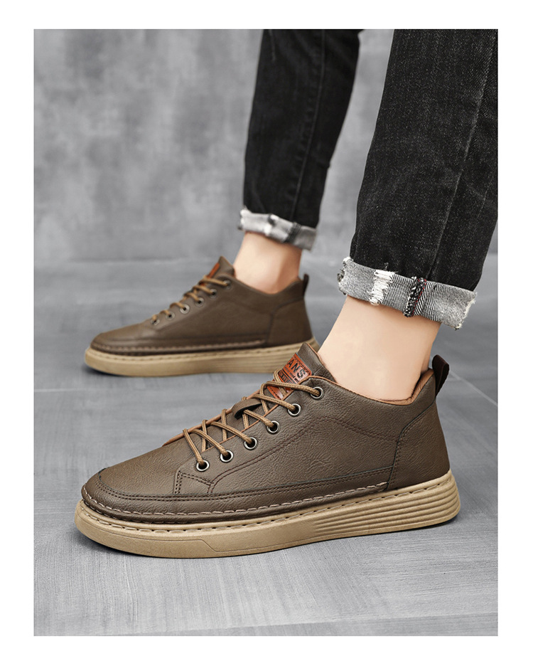 Men's Lace-Up PU Leather Casual Shoes detail 2