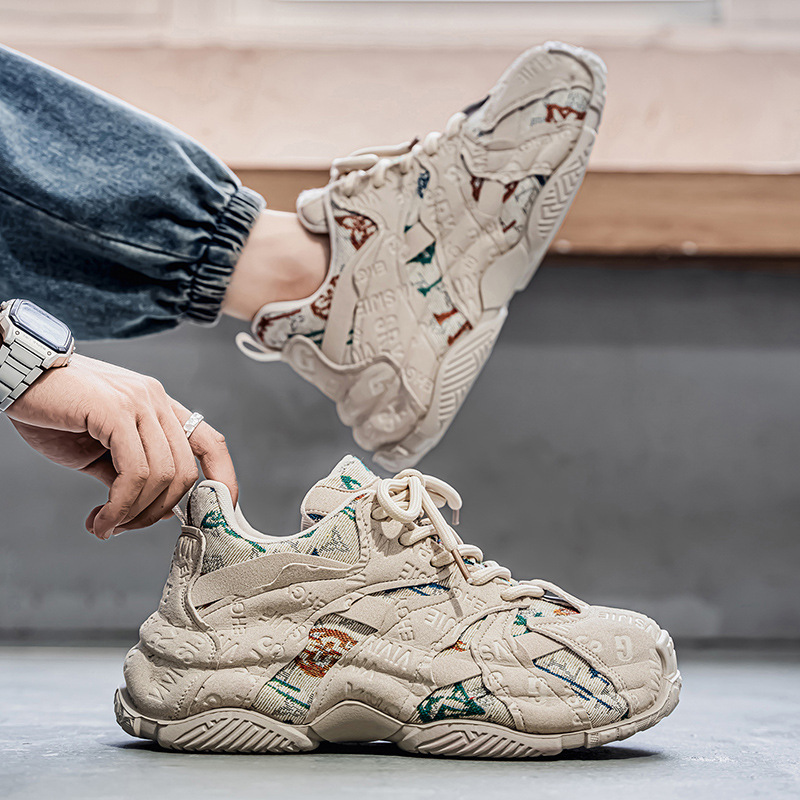 Gepolsterte Plateau-Freizeitschuhe für Herren mit Schnürung 4