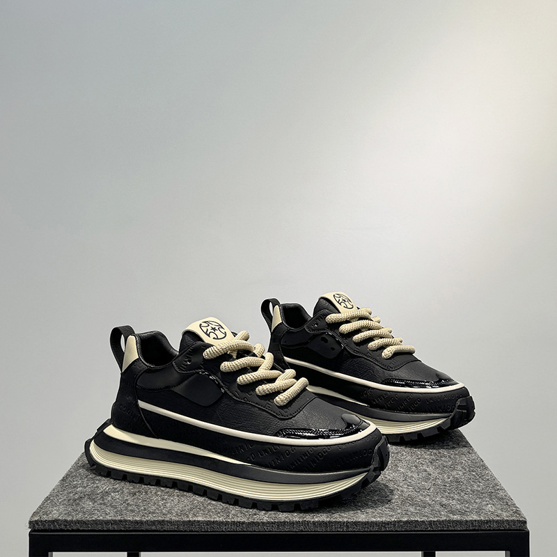 Chaussures casual à plateforme et lacets pour femme style colorblock detail 8